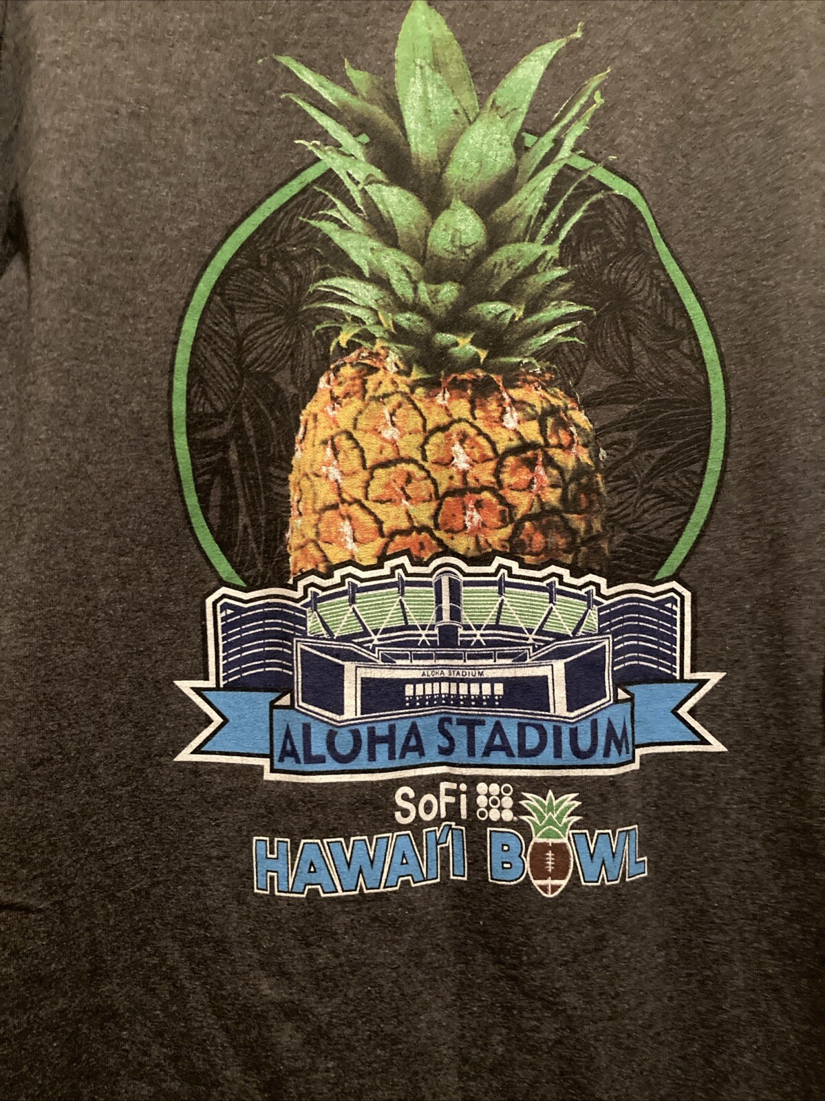 Exclusive Sofi Hawaii Bowl Football Gray Long Sleeve shirt 2XL Pineapple