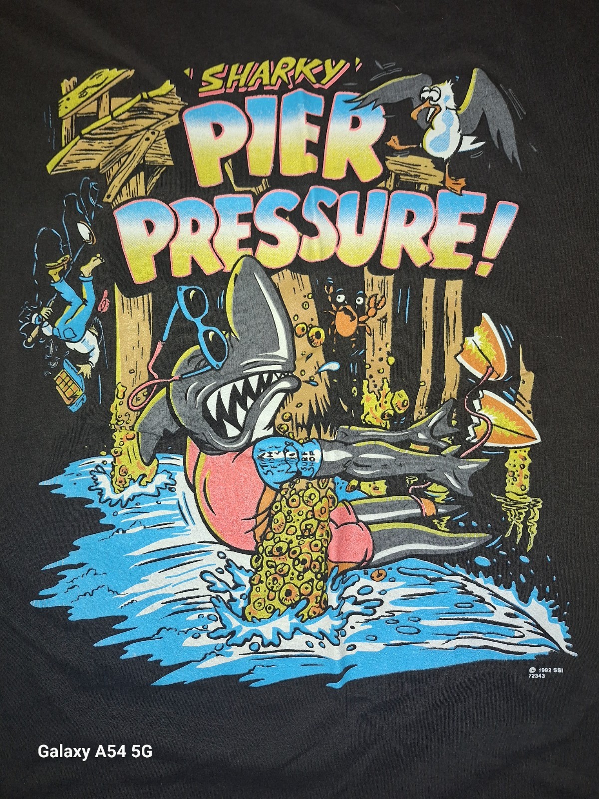 Vintage 90s SSI T-Shirt Sharky Pier Pressure See Measurements gallery