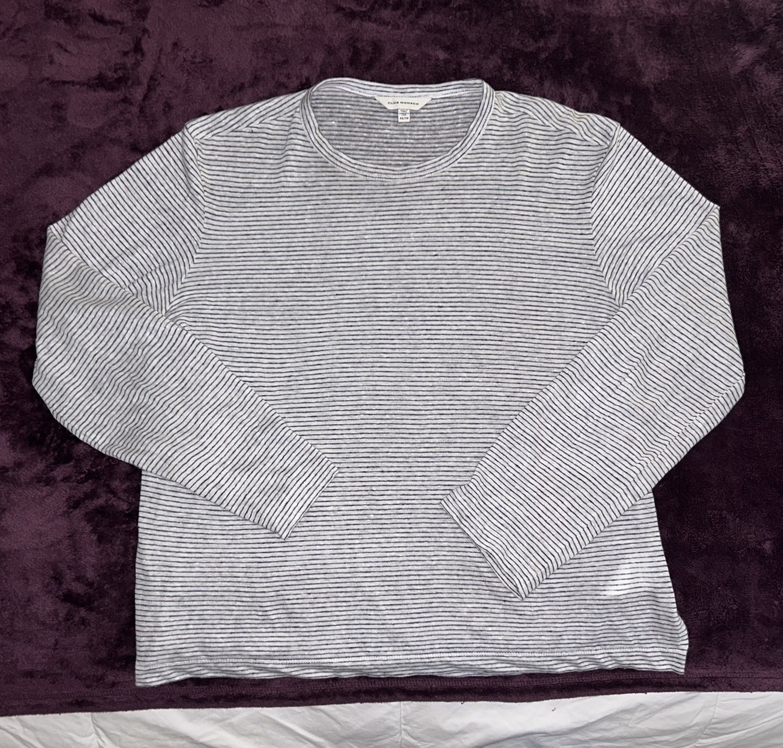 Club Monaco Striped 100% Linen Long Sleeve Shirt-XS-NWOT-Unworn-Perfect-MSRP$110 gallery