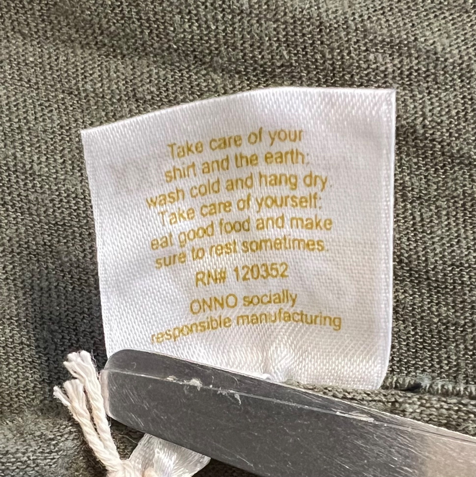 Men's ONNO Short Sleeve 55% Hemp/45% Cotton Green/Cypress T-Shirt, 2X, NOS gallery