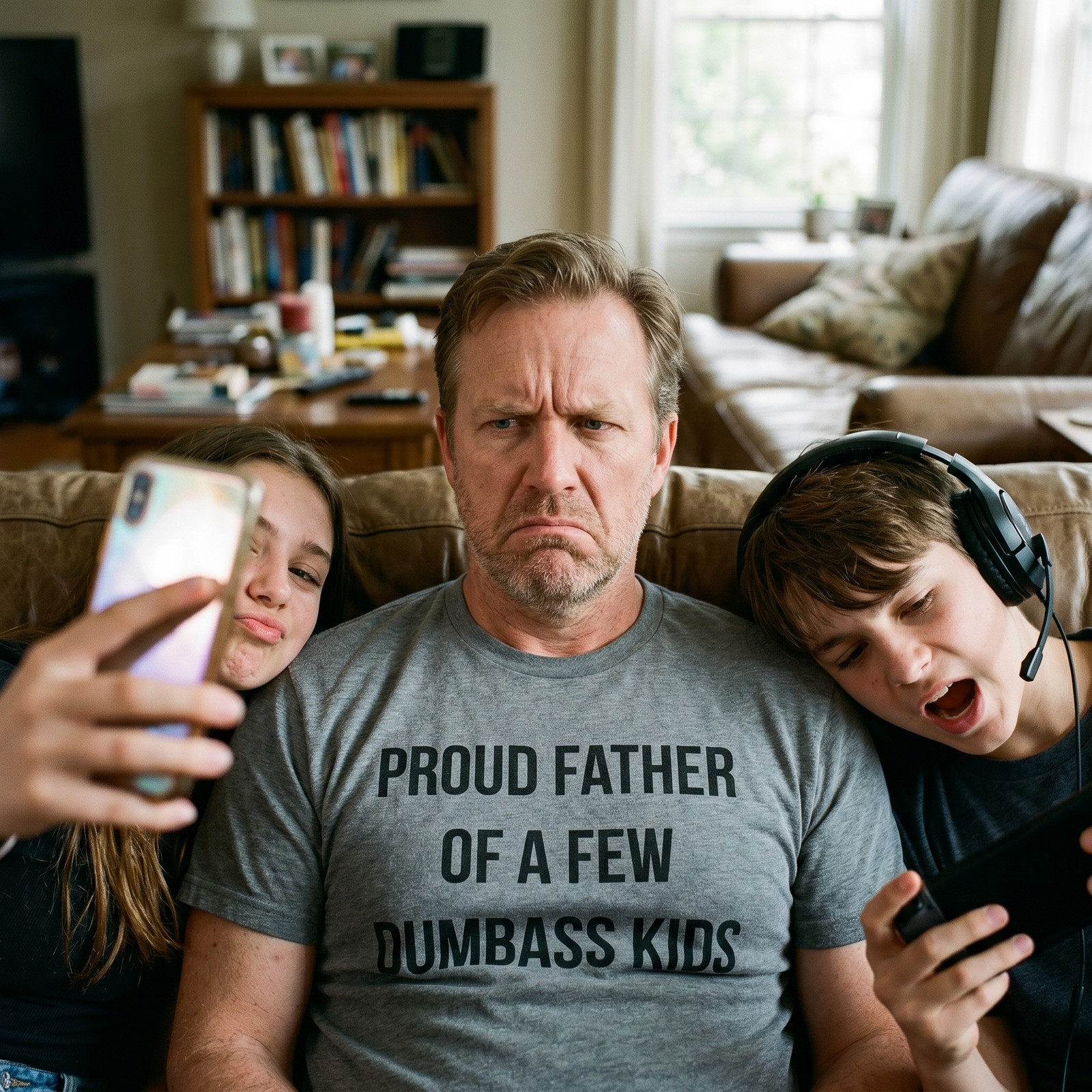 Mens Proud Father Of A Few Dumbass Kids T Shirt Funny Parenting Fathers Day Tee gallery