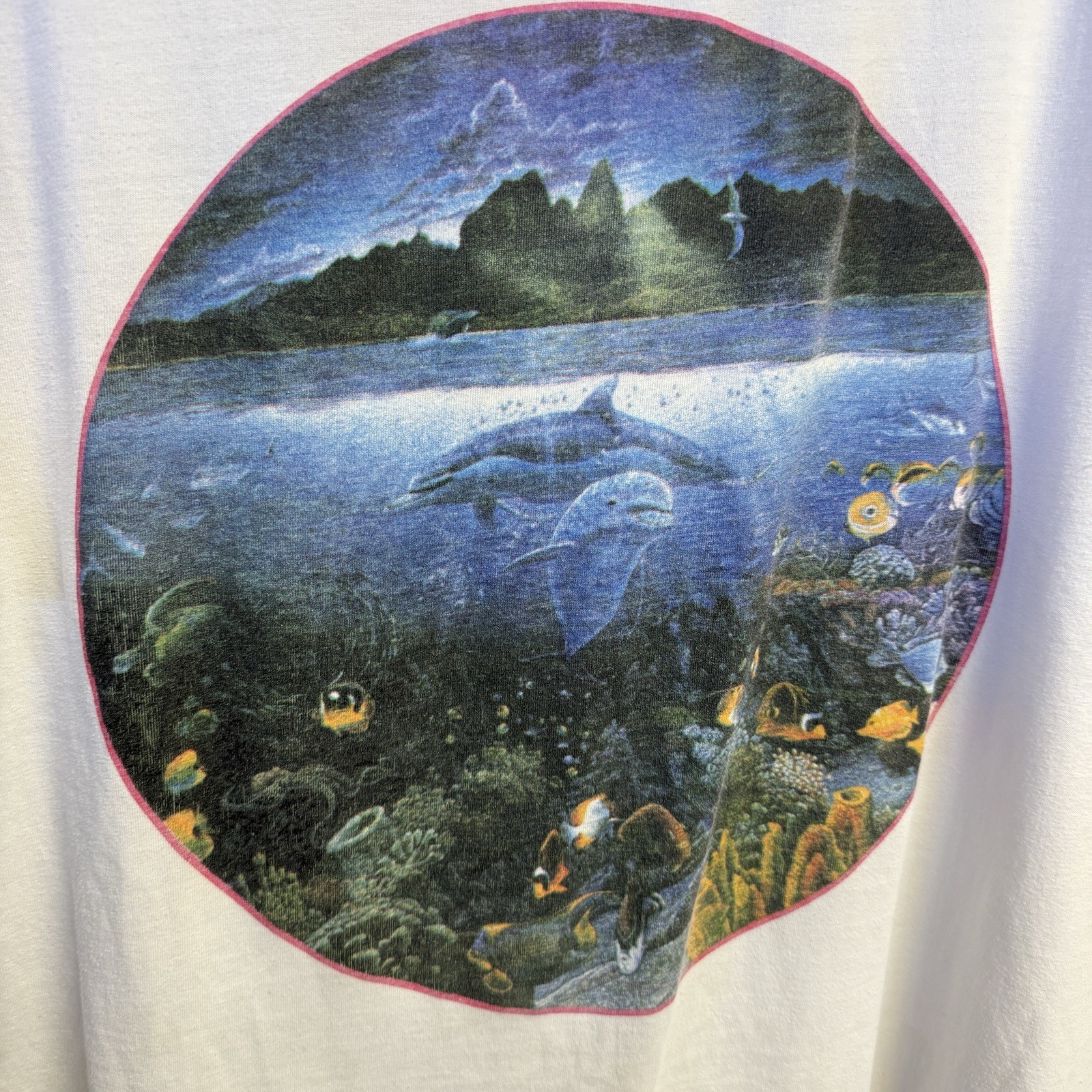 Vintage Nature T Shirt XL 23x29.5 White Y2K 90s Ocean Sea Life gallery