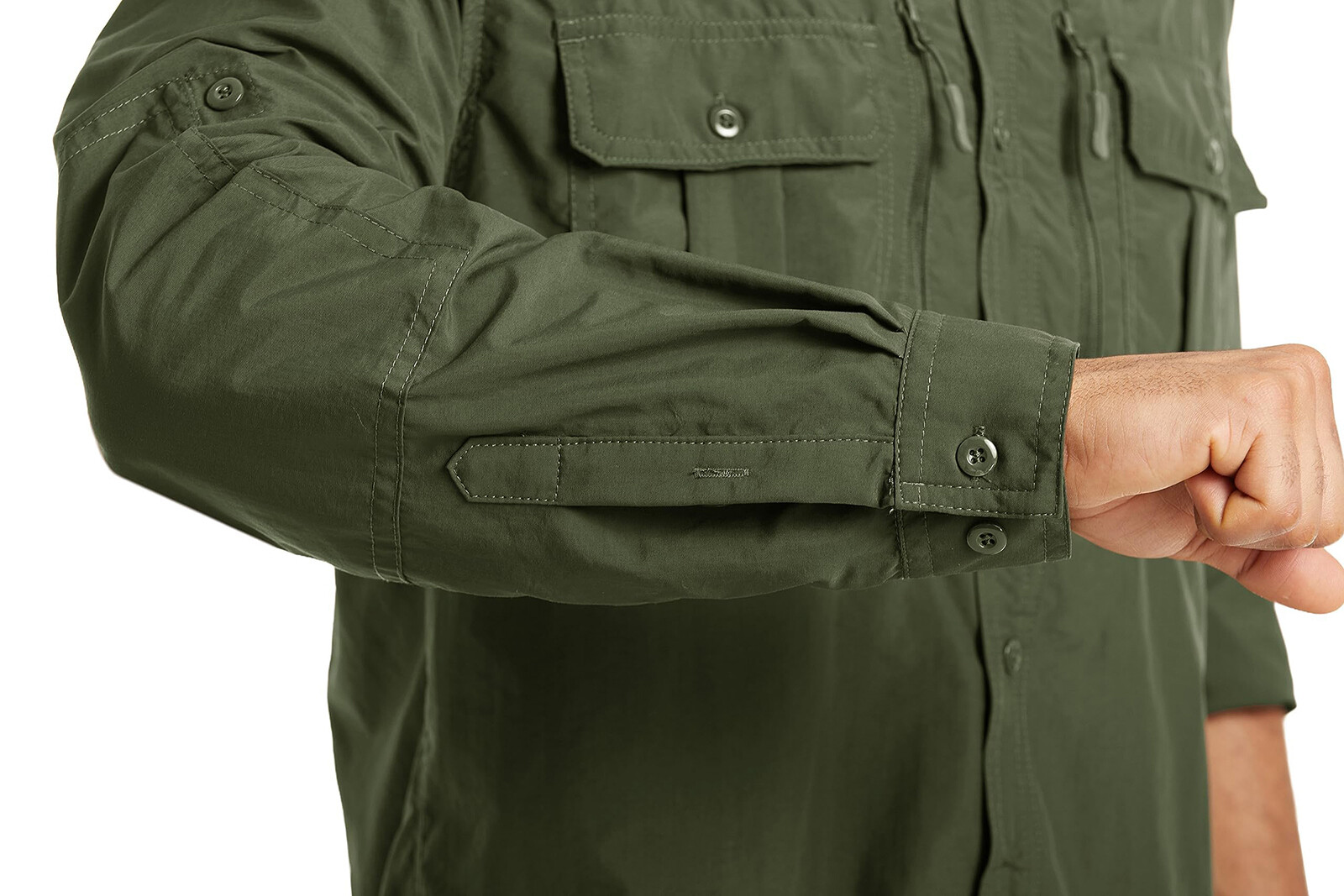 Men's UPF 50+ Fishing Sun Shirts Long Sleeve Safari Hiking Work Travel T-Shirts gallery