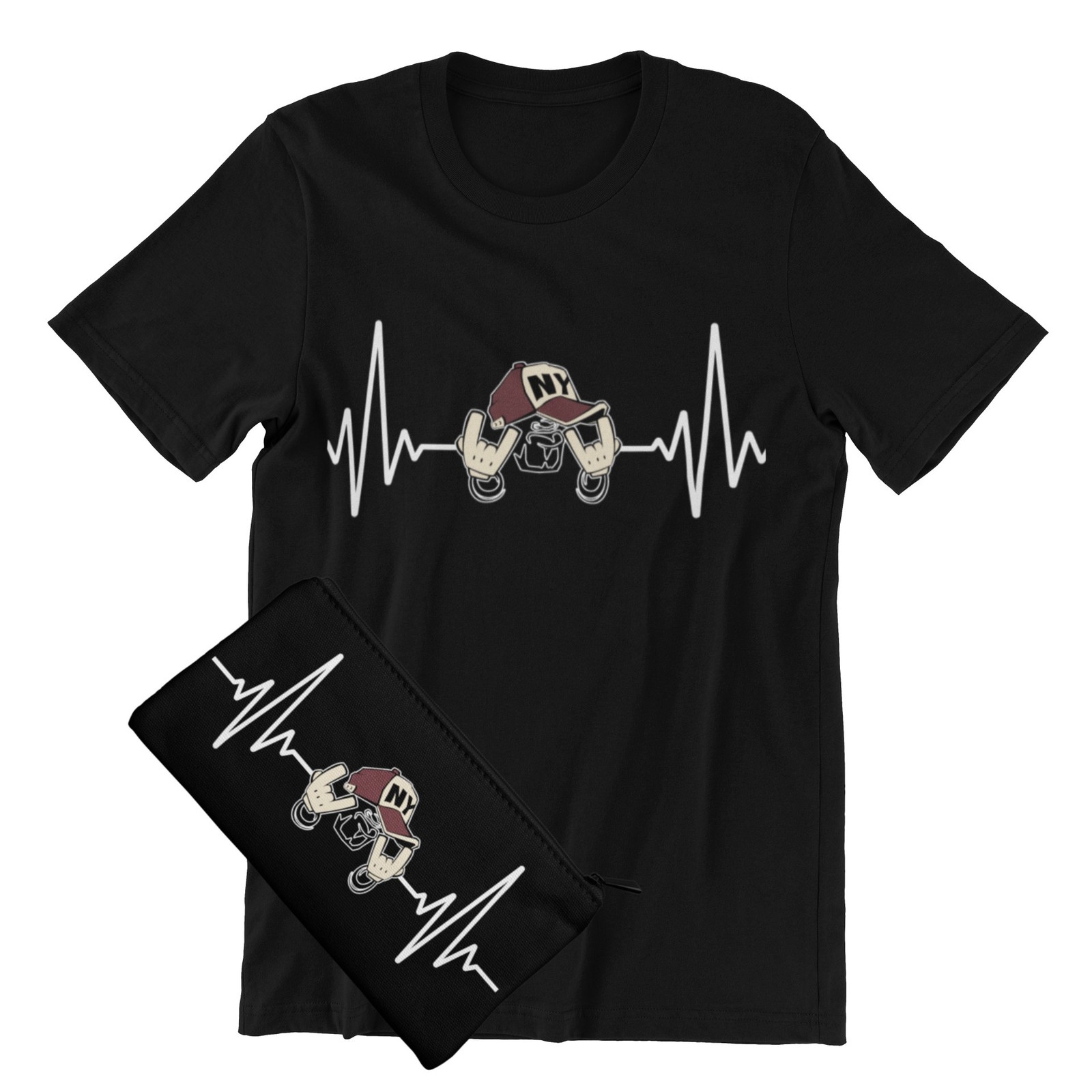 Urban Heartbeat T-Shirt and Money Bag Gift Set, Urban Streetwear Collection gallery