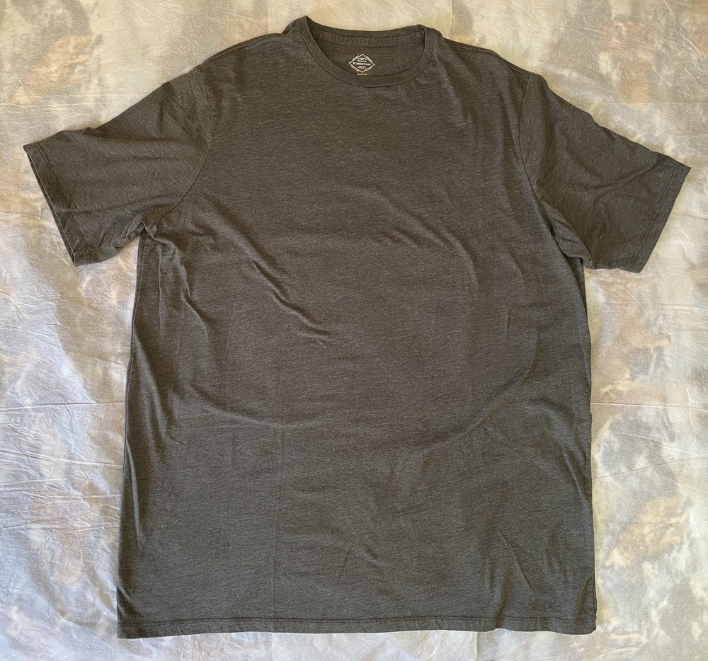 St. John’s Bay Quick Dri Easy Care Short Sleeve Crew Neck T Shirt Gray Men’s 2XL