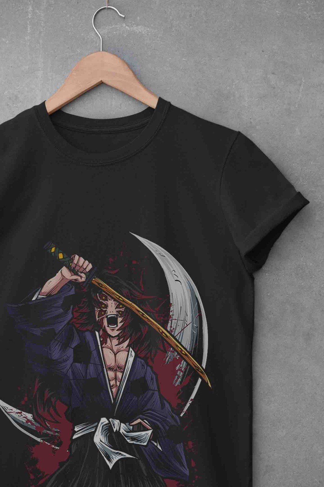Demon Slayer Shirt Kokushibo Upper Moon 1 T-Shirt Tanjiro KNY Anime Muzan Tee gallery