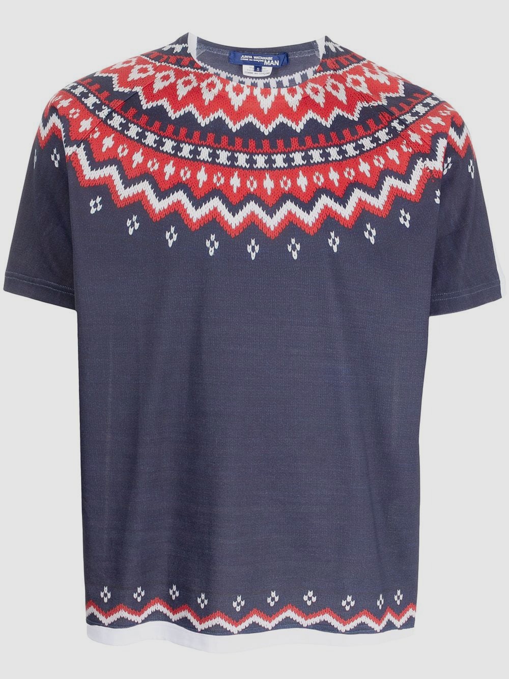 $380 Junya Watanabe Comme Des Garcons Men's Blue Nordic Cotton T-Shirt Size S gallery