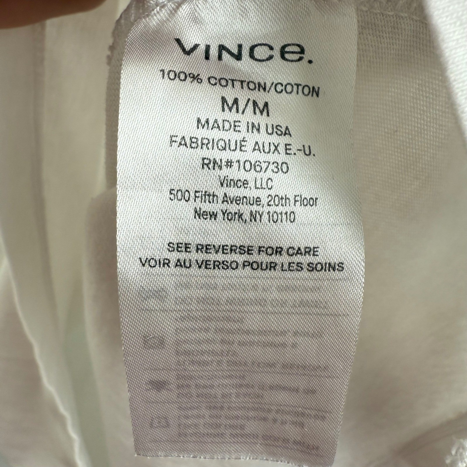 Vince Men's White Crewneck T-Shirt Medium 100% Cotton Made in USA Minimalist gallery