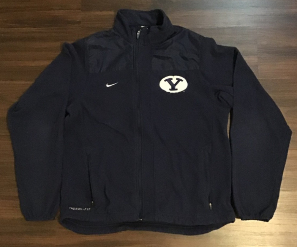 Brigham Young BYU Cougars team logo Nike Therma-Fit full zip jacket Adult S