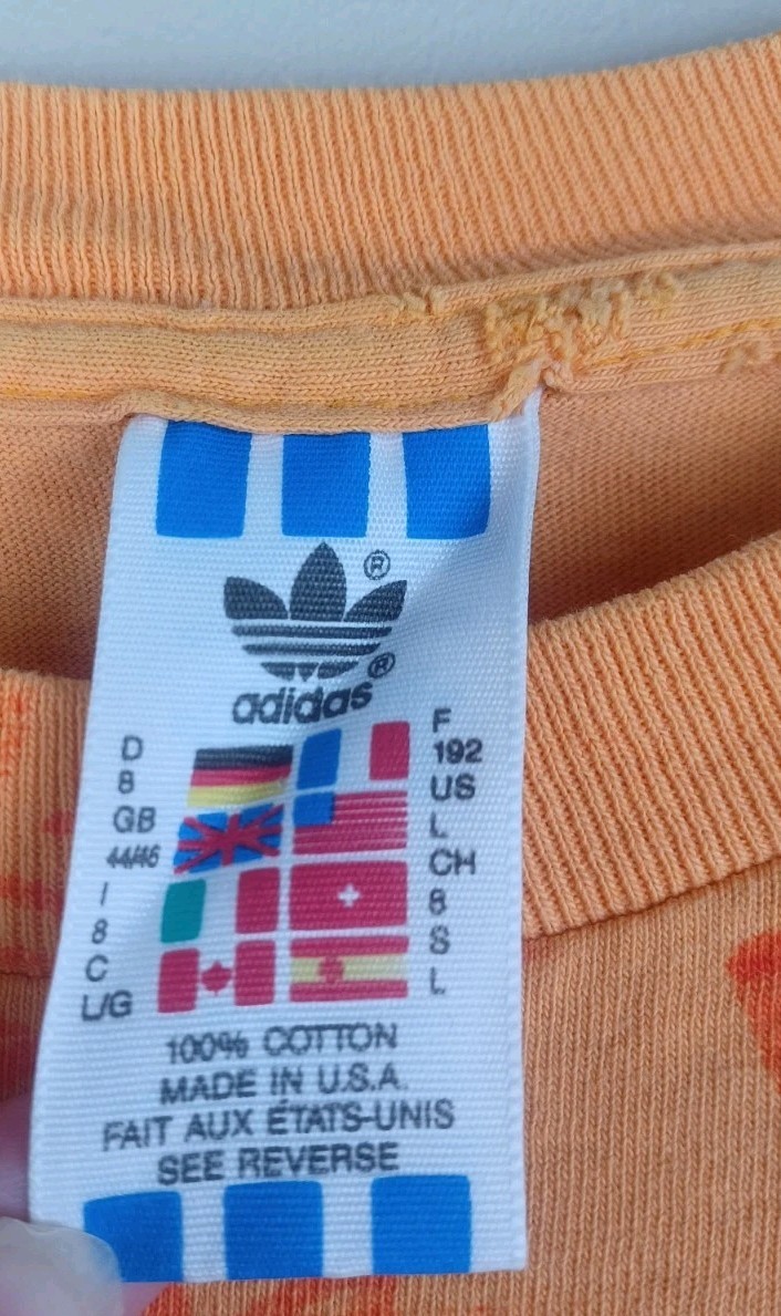 Vintage Adidas All Over Print Trefoil Logo T-shirt Mens Large AOP Colorful Beach gallery