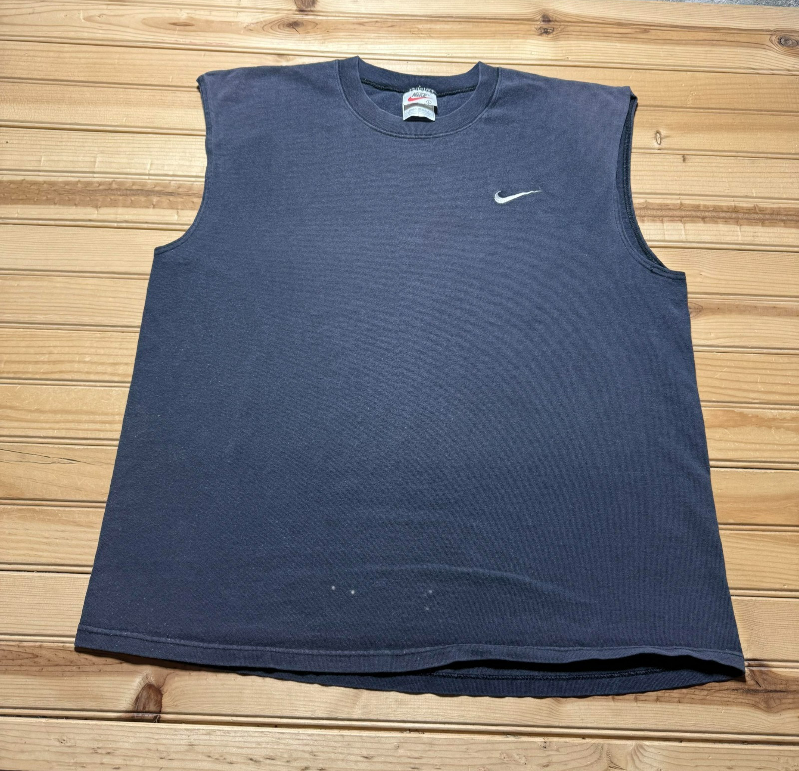 Vintage Y2K Nike Sportswear Mini Swoosh Embroidered Blank Muscle Shirt USA Large gallery