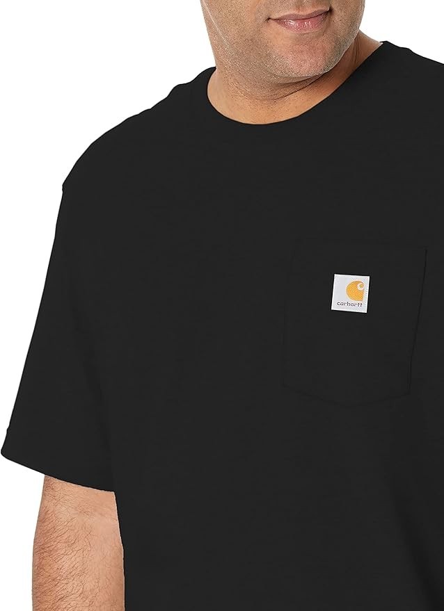 Men's Heavyweight Pocket T-Shirt Loose Fit Workwear Cotton Short Sleeve Tee gallery