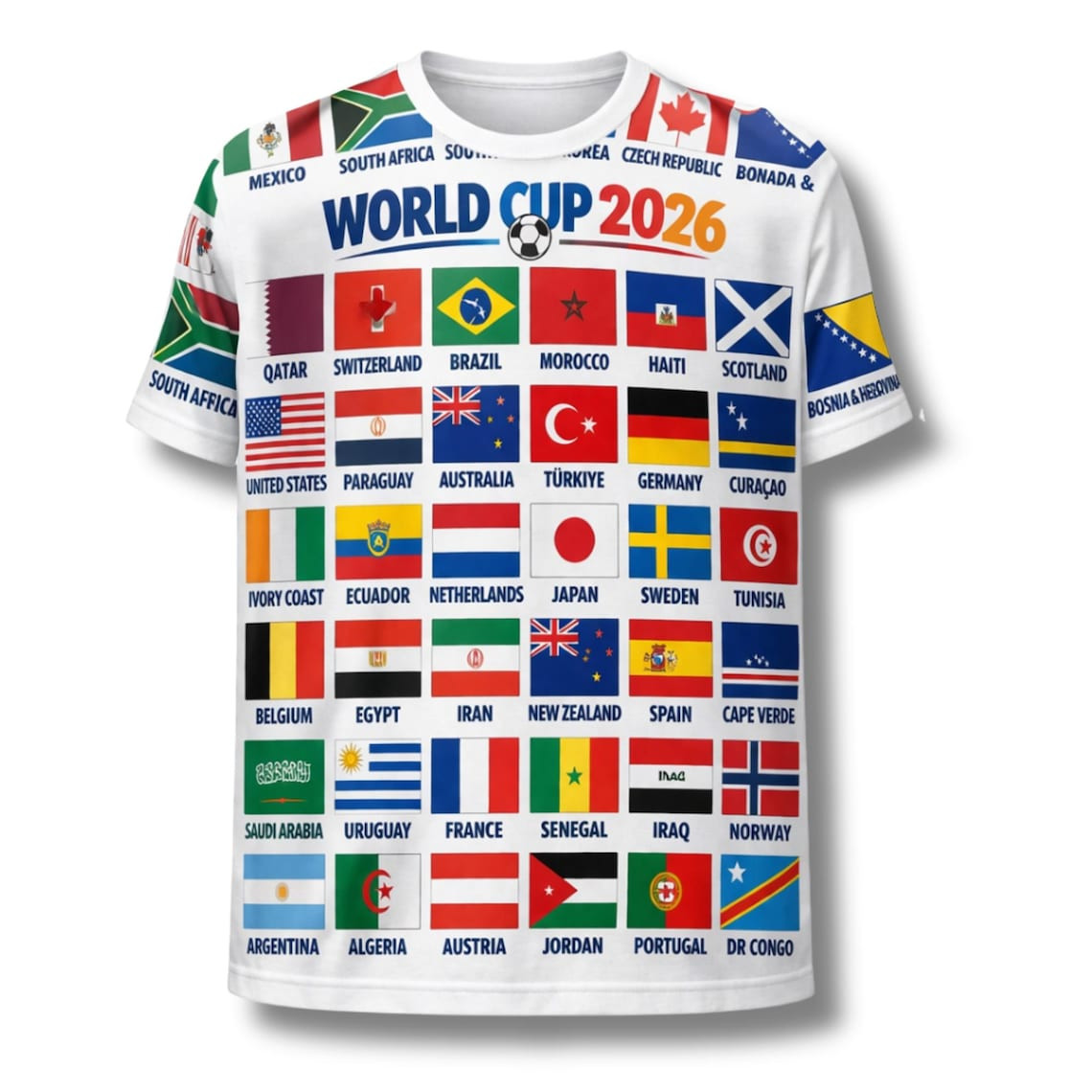World Cup 2026 Flags Shirt 3D Soccer Fan Tee International Teams T-Shirt gallery