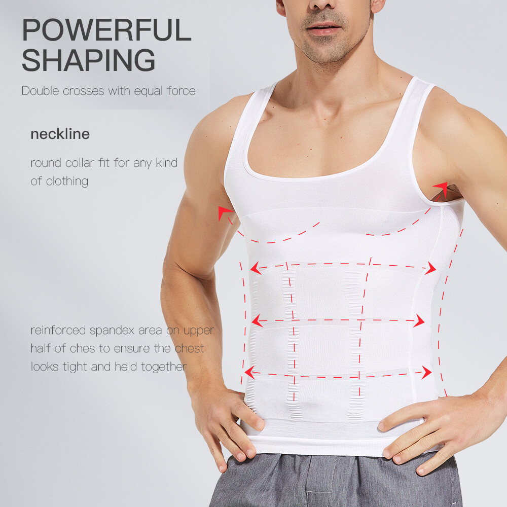 Men's Body Shaper Toning T-Shirt Ultra Durable Tank Compression Underwear Tops gallery