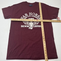 MV Sport War Horse Brewing Company T-Shirt Mens Medium Maroon Graphic Tee Cotton