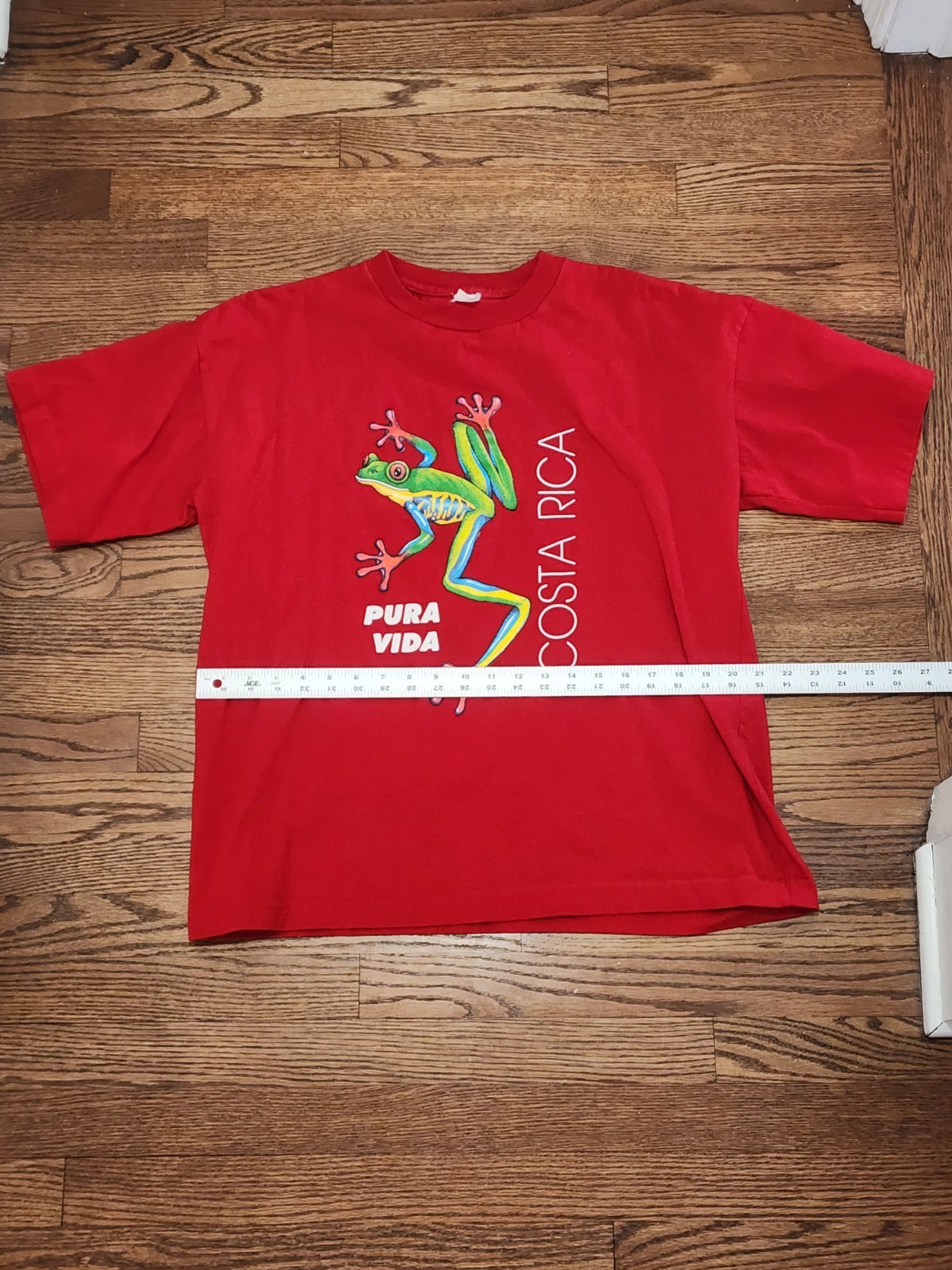 Vintage 90s Costa Rica Pura Vida Tree Frog T-Shirt XL Red Comfort Vanguard gallery