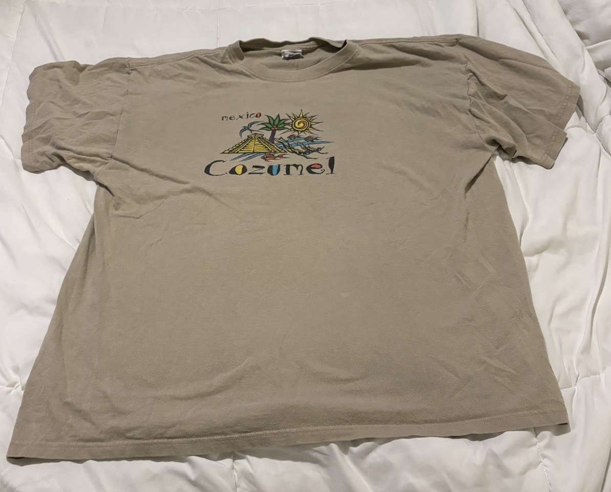 Cozumel Mexico Shirt Mens XL Tan Hanes Heavyweight Graphic Tourist Tee Vacation gallery