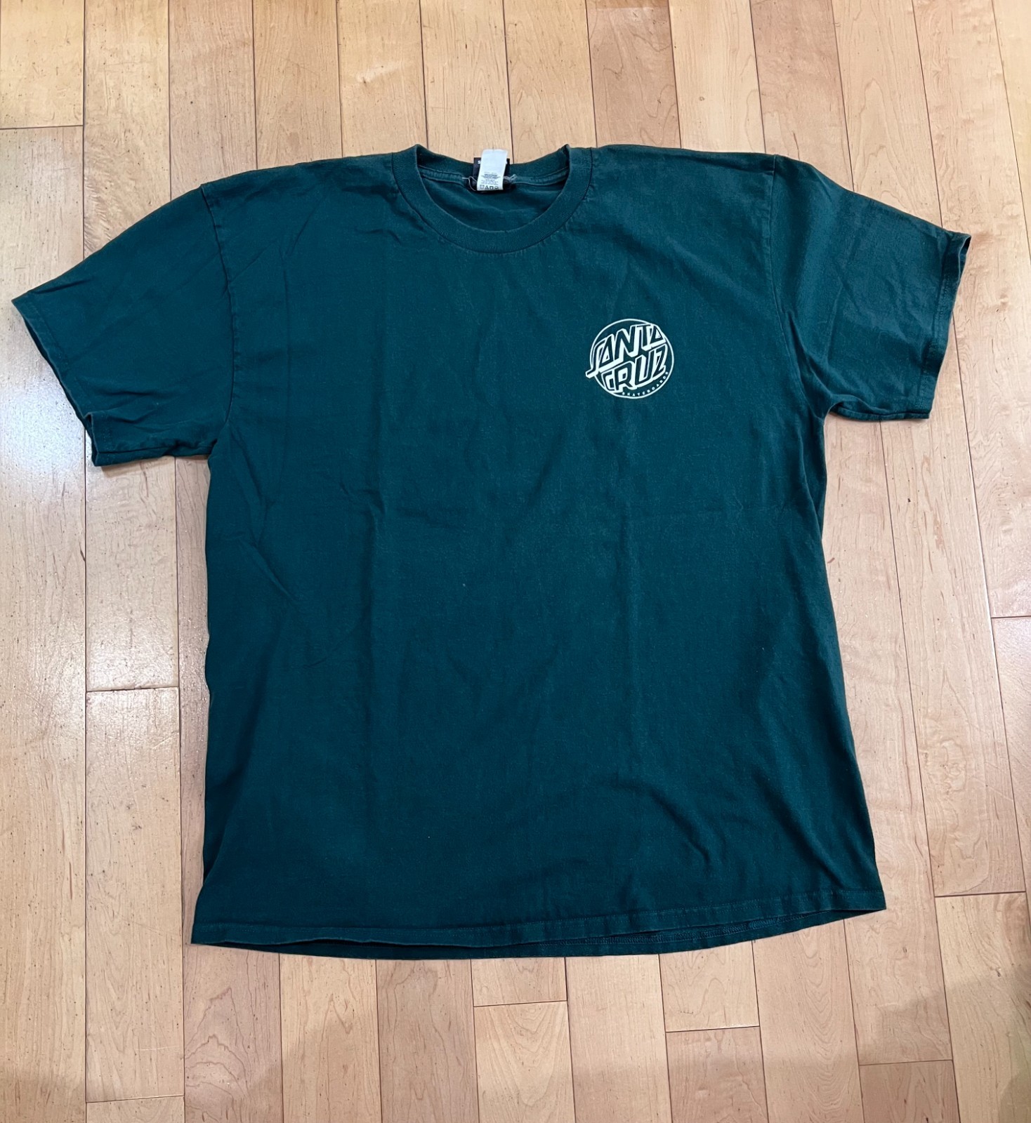 Santa Cruz Skateboards Original Logo T-Shirt Green 100% Cotton Men's Size Large gallery