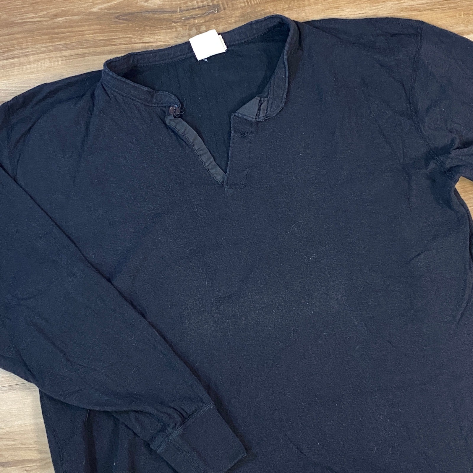 Vintage L.L. Bean Henley Shirt Base layer Mens XL Wool Blend USA River Driver gallery