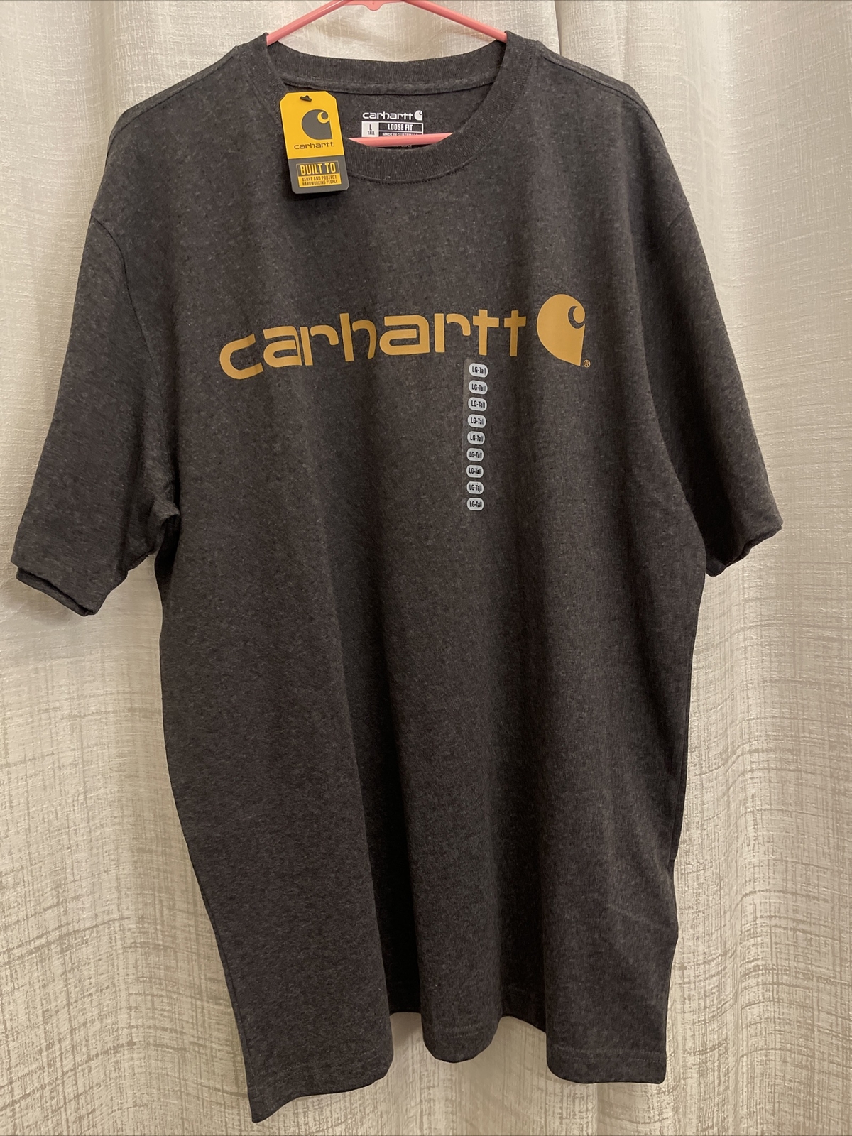 Carhartt T-Shirt Sz L Large Gray Heavy Short Sleeve Spellout TK0195-M gallery