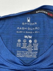Spyder Mens M Blue Heather Performance Rash Guard T-Shirt UPF 30+ Quick Dry Top