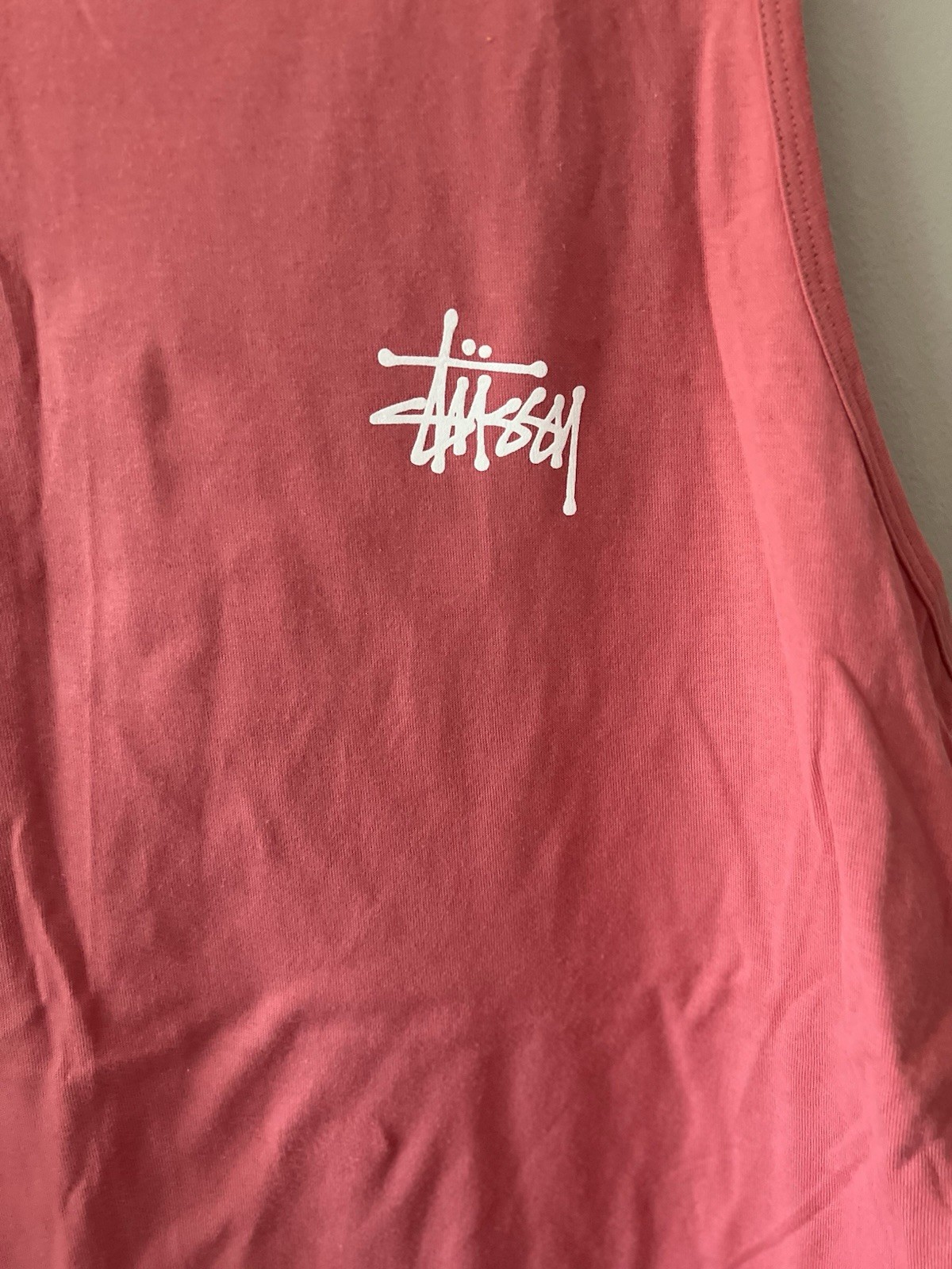Stüssy Logo Tank Top Coral Pink Size XXL Streetwear NWOT **CUT Tag** gallery