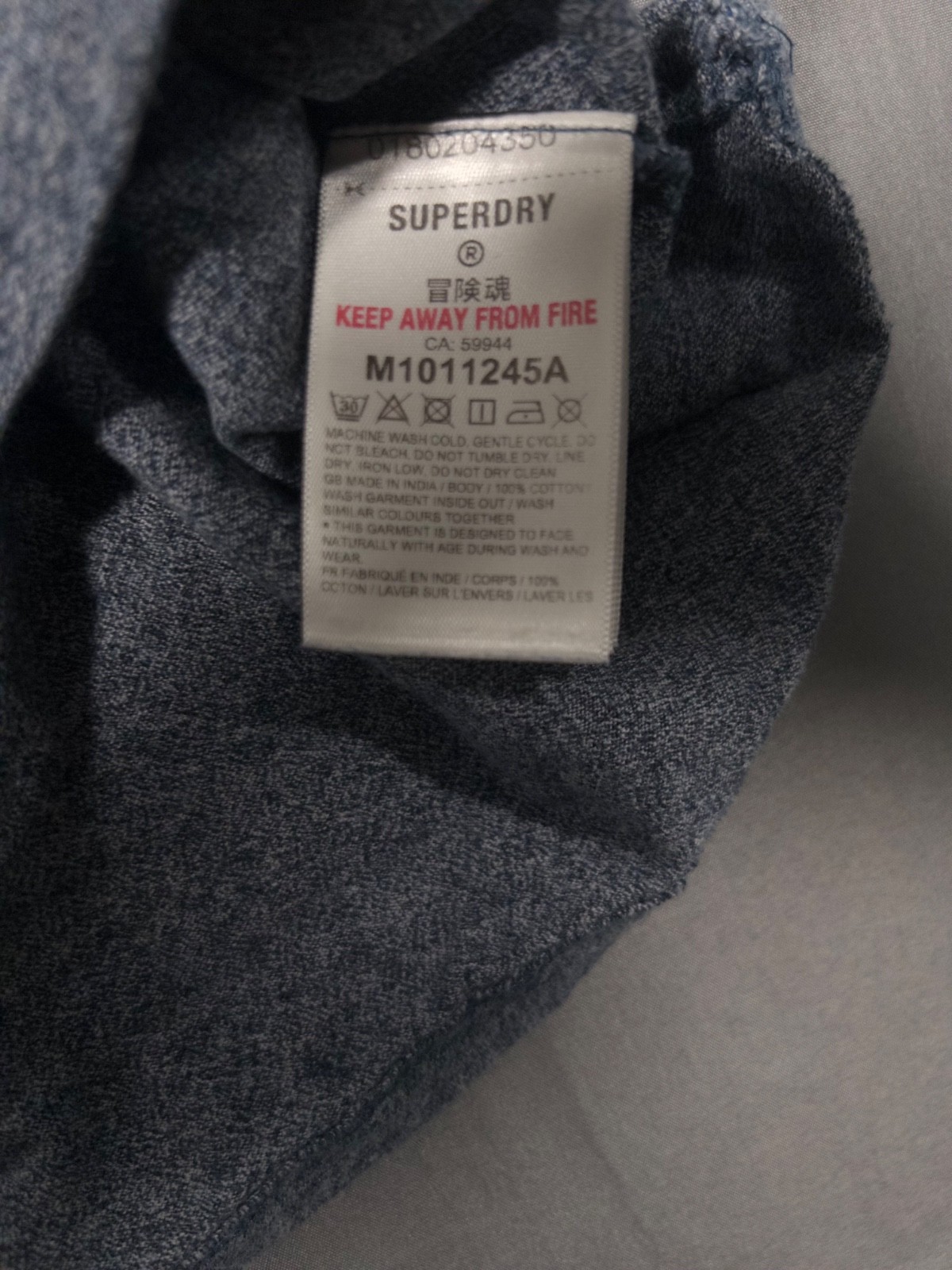 Superdry T-Shirt Blue Embroidered Logo Short Sleeve Mens XL gallery