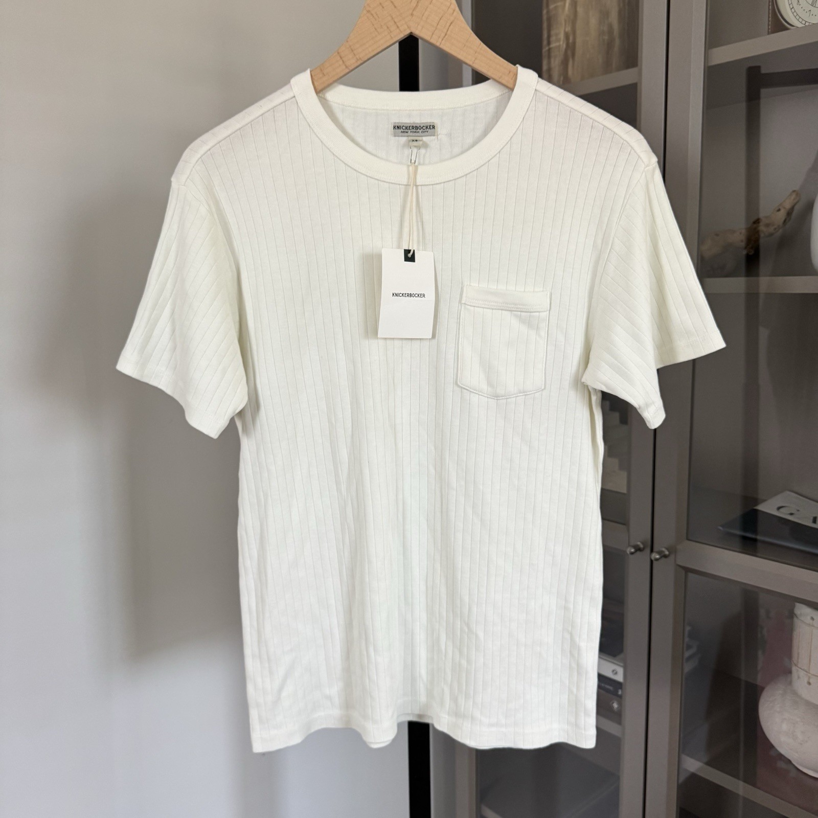 Knickerbocker Ladder Rib Tank Scoop Neck Milk Ivory Cotton T-Shirt XXL 2XL NEW gallery