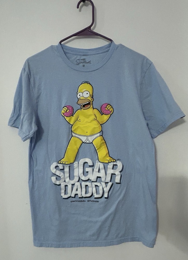 The Simpsons “Sugar Daddy” Homer Graphic Tee – Light Blue