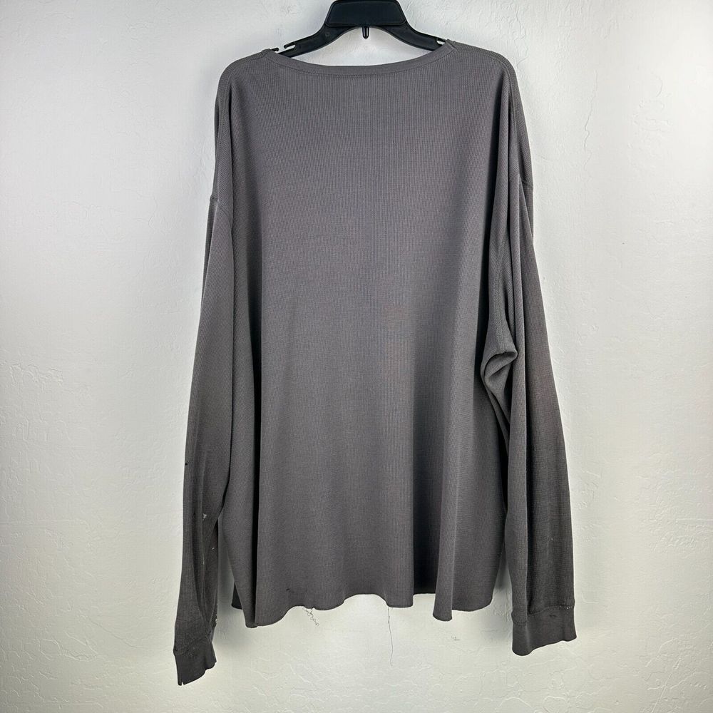 Waffle Knit Eagle Animal Print Tshirt Mens Gray Black Long Sleeve Tee Grunge gallery