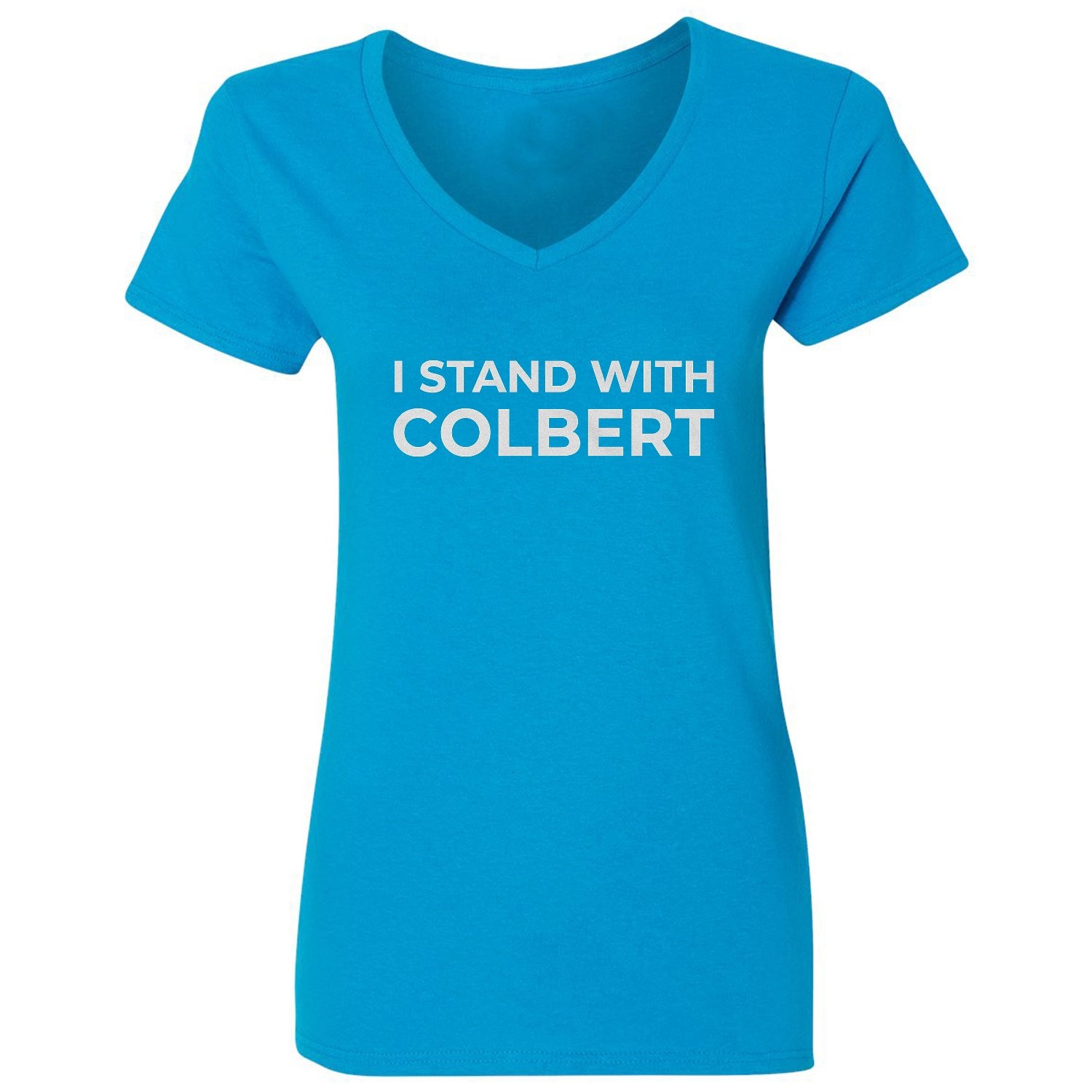 I Stand With Colbert The Last Show Support Ladies’ V-Neck Tshirt