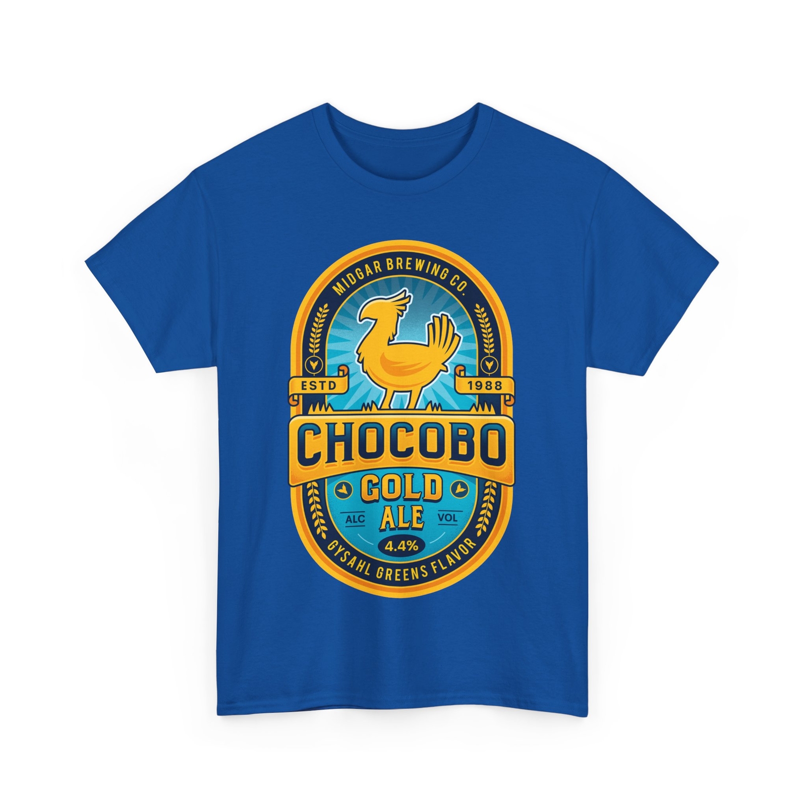 Chocobo Gold Beer Emblem Unisex T-Shirt. Final Fantasy Video Games. Moogle. JRPG