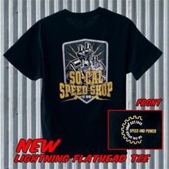So-Cal Speed Shop Lightning Flathead (7054) Men’s Black T-SHIRT 100% COTTON