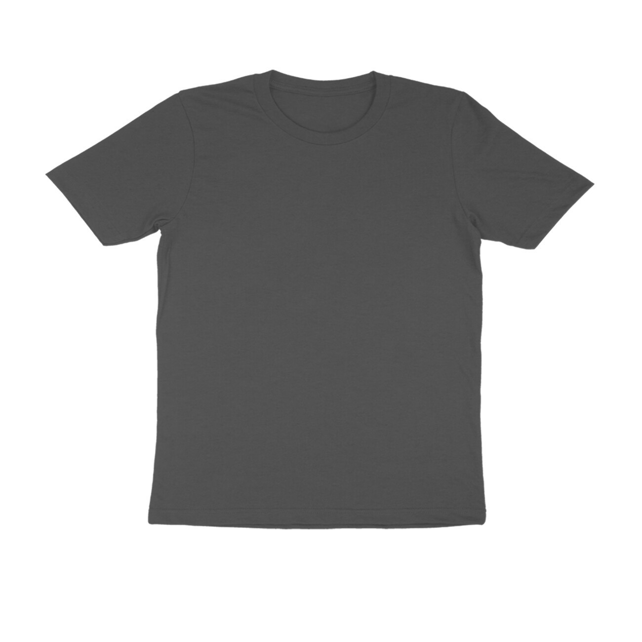 Round Neck Charcoal Grey Color Mix Size Half Sleeve Casual Wear T shirt For Men