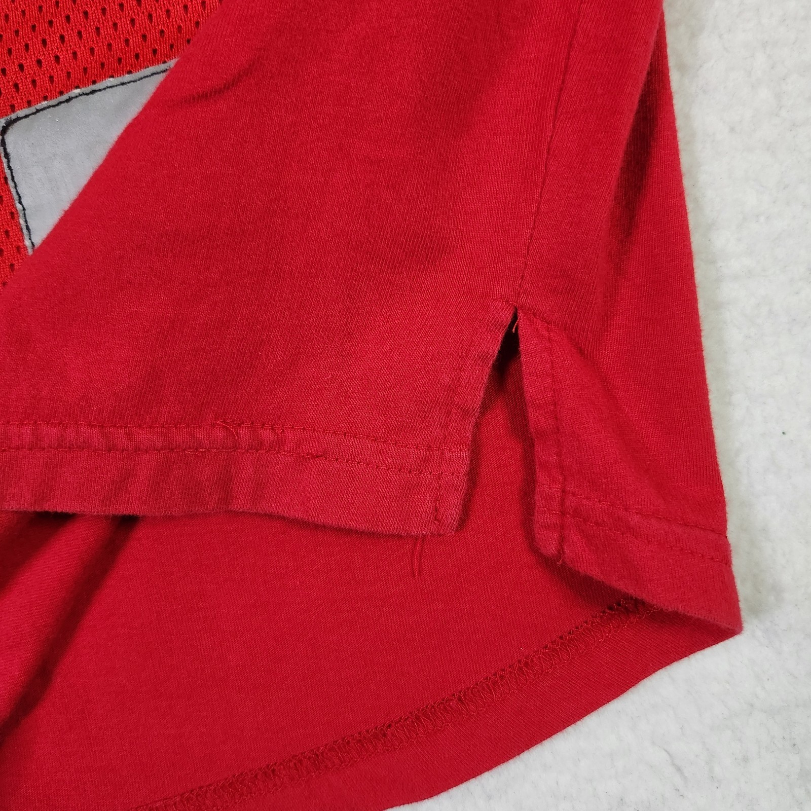 Vintage Rocksmith T-shirt Large Red Streetwear Mesh Kangaroo Pocket Made In USA gallery