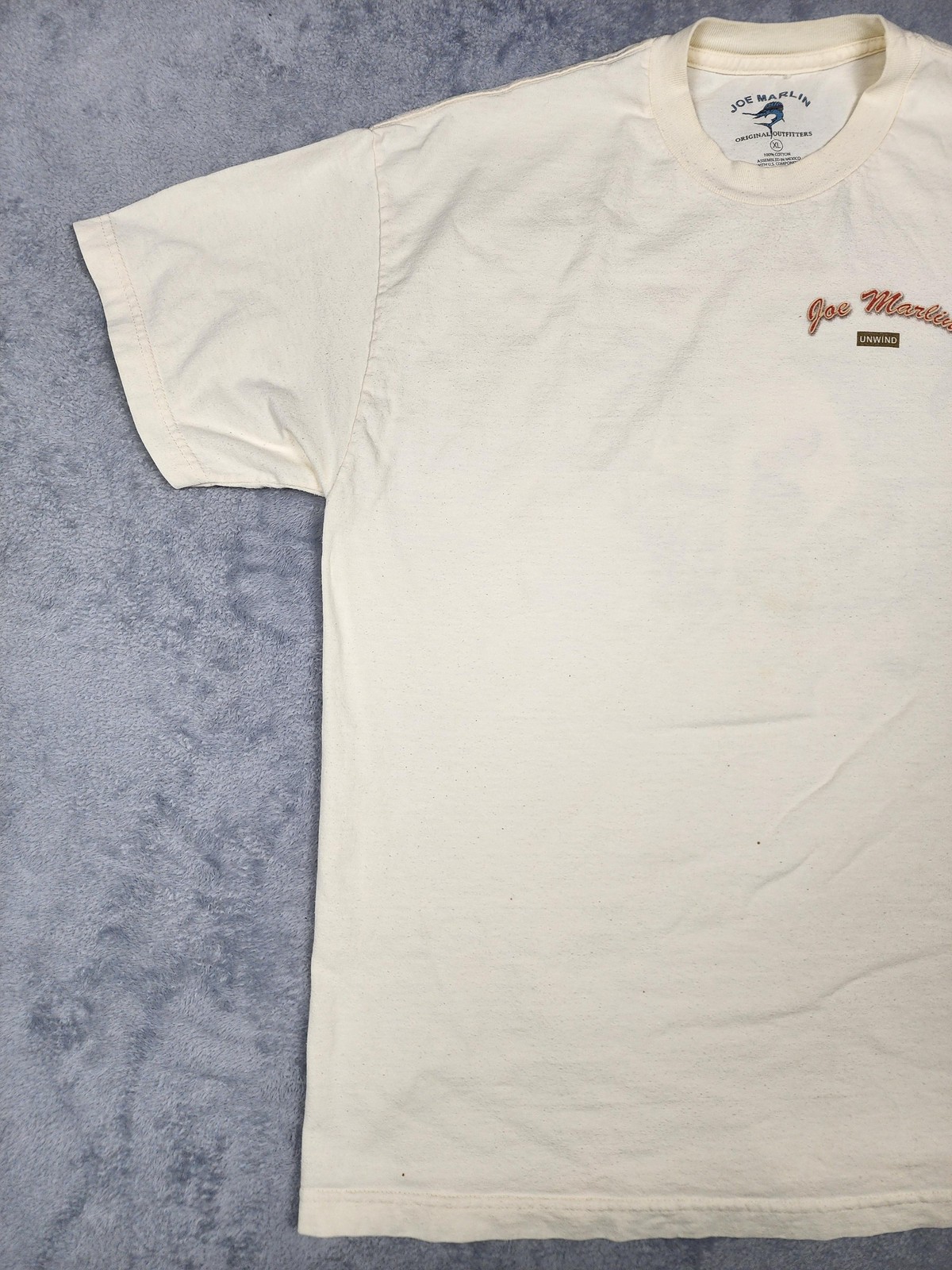 Joe Marlin Shirt Mens XL Cream Reel Action Mermaid Fishing Graphic Tee Unwind gallery