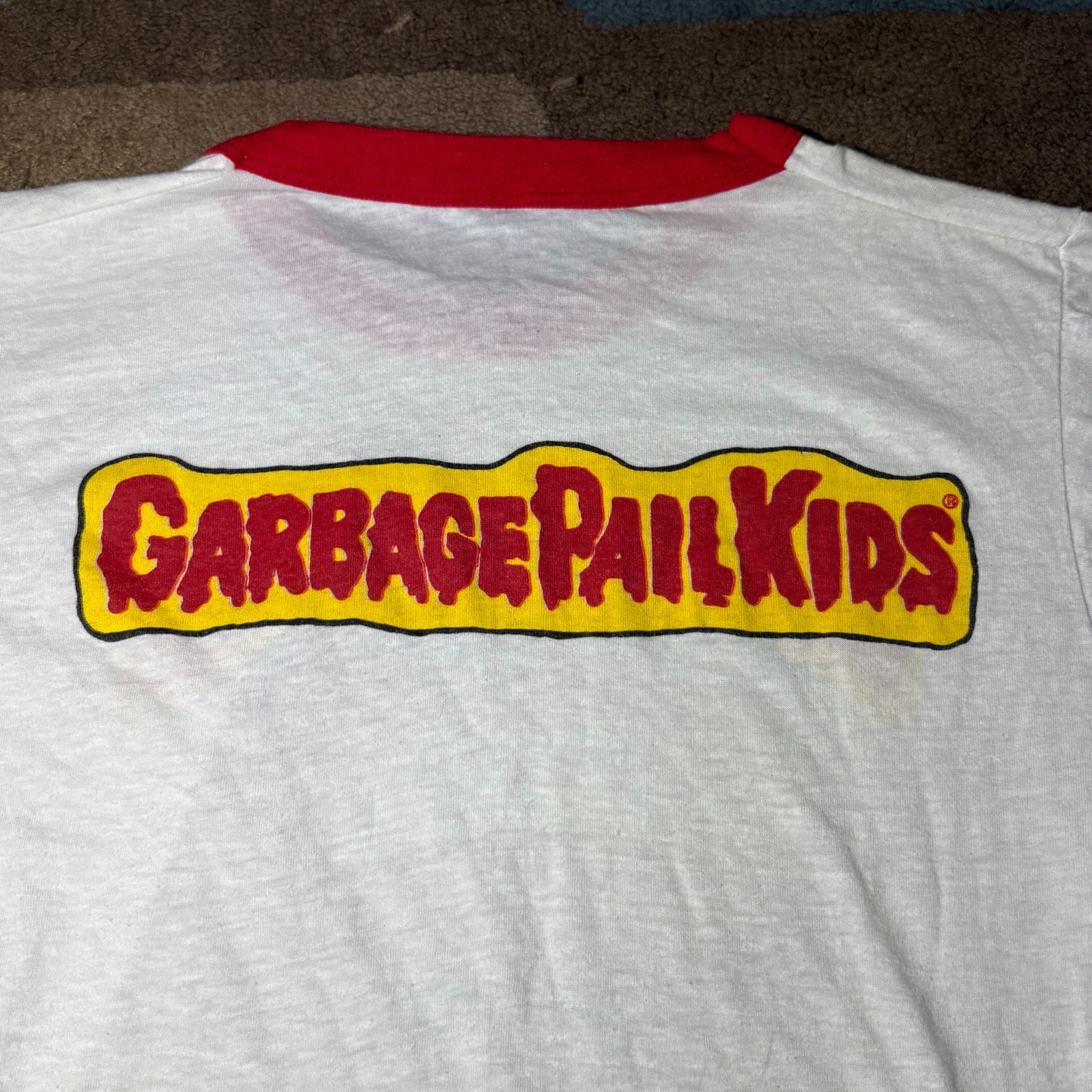 Vintage 1986 Topps Garbage Pail Kids Adam Bomb Shirt size Medium Screen Stars gallery