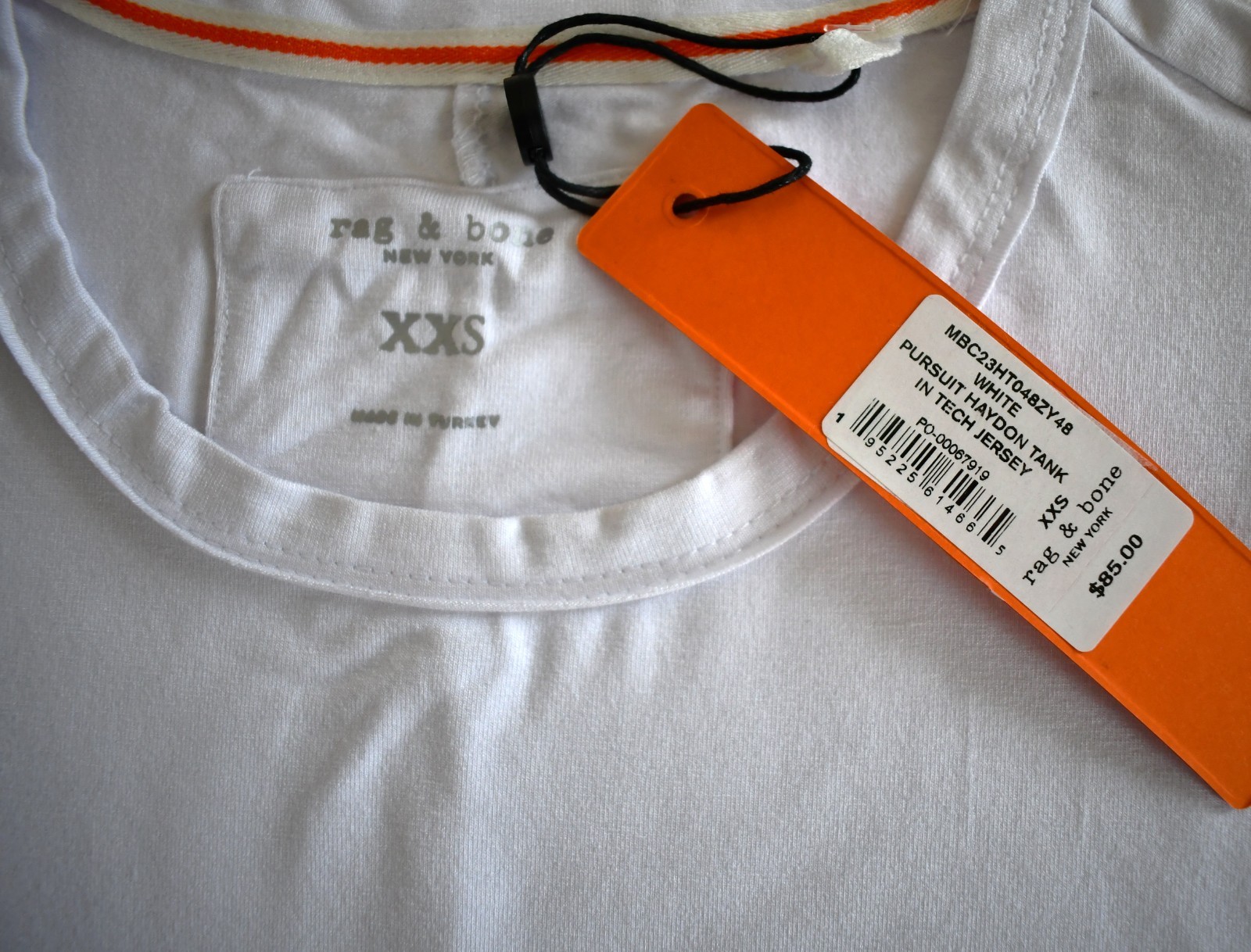 NEW RAG & BONE PURSUIT HAYDON White TECH JERSEY Men's TANK Tee T-Shirt XXS/2XS gallery