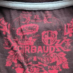 Marithe Francois Girbaud Graphic Tee Brown Men XL Raised Print Vintage Style