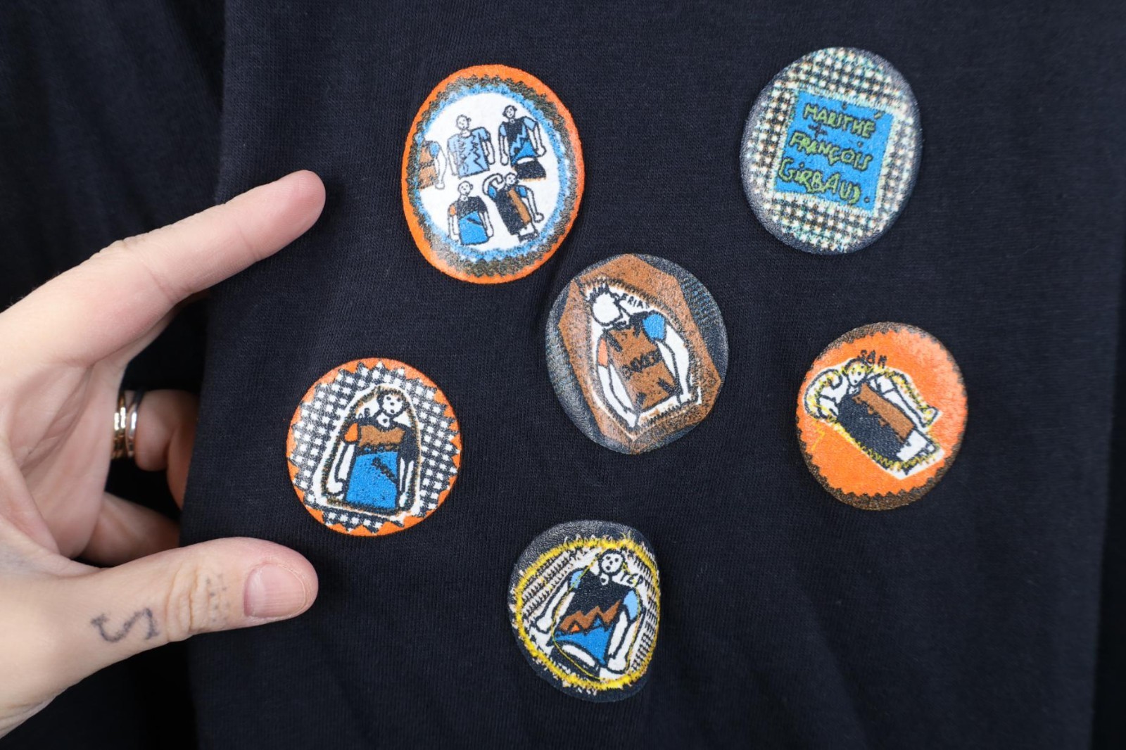 Deadstock Vintage 90s Marithe Francois Girbaud Mens 3XL Button Guys T-Shirt Blue gallery