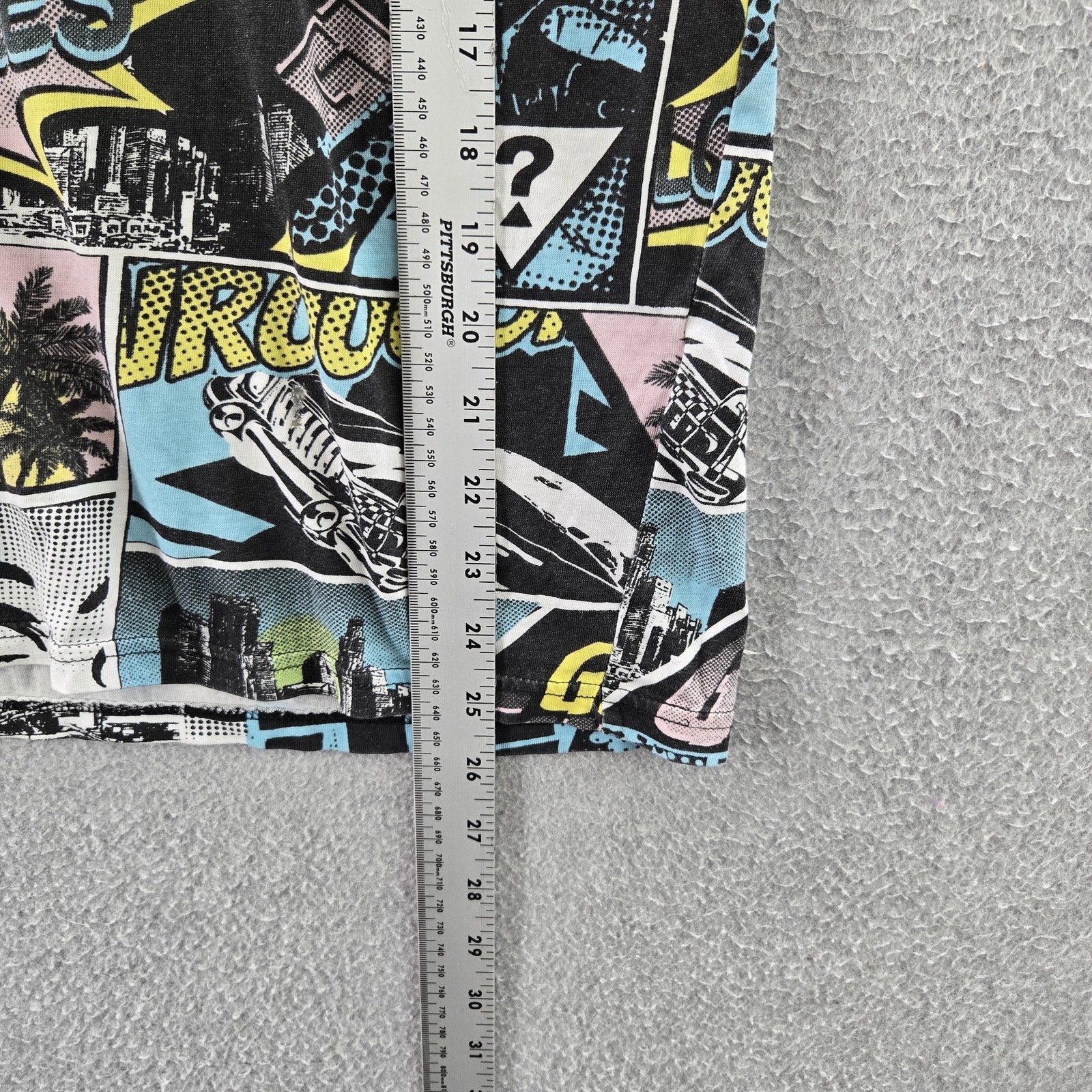 GUESS Men Shirt L Black Graphic Comic Graffiti Panels Tee Logo Short Sleeve gallery