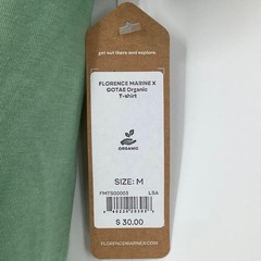 Florence Marine Men’s Medium GOTAE Organic Cotton Sage Green T-Shirt M8-2