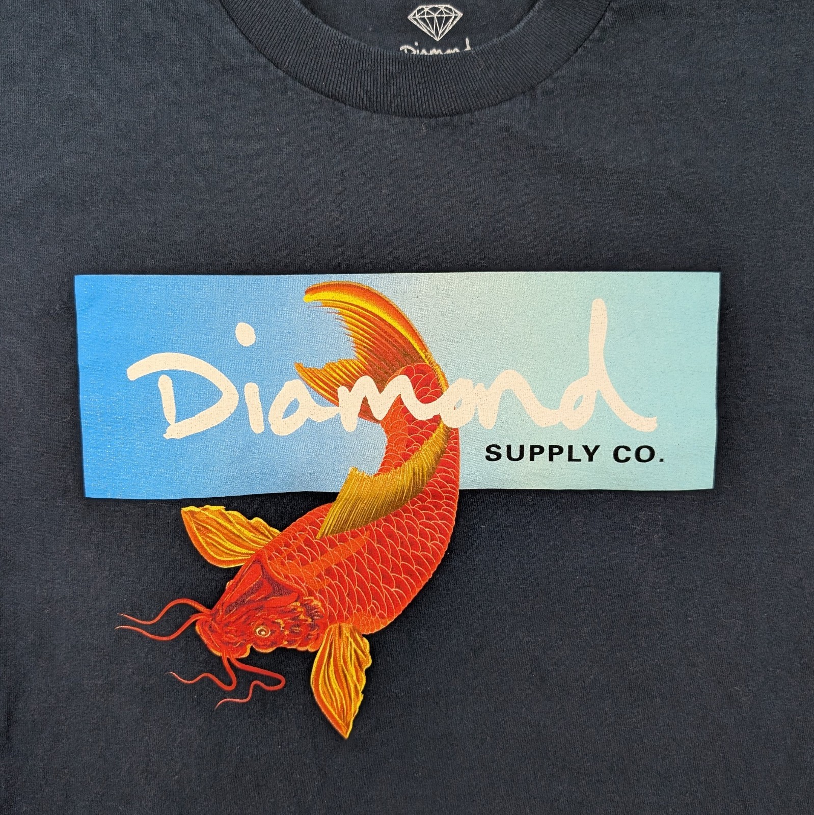 Y2K Diamond Supply Co. Koi Fish Shirt Men's Small Black Japan Skate Streetwear gallery