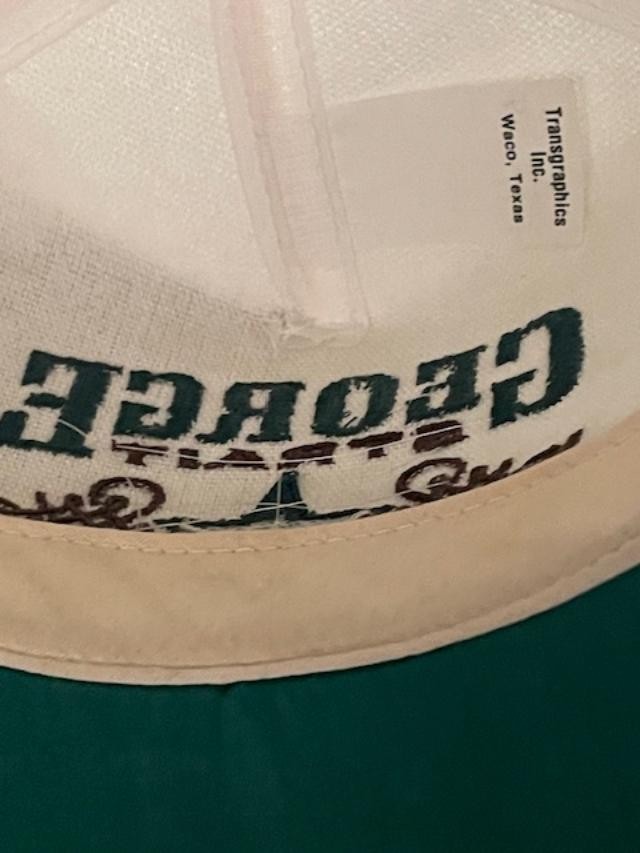 RARE Vintage George Strait Forest Green & Maroon Lettering w/Leather Bill gallery