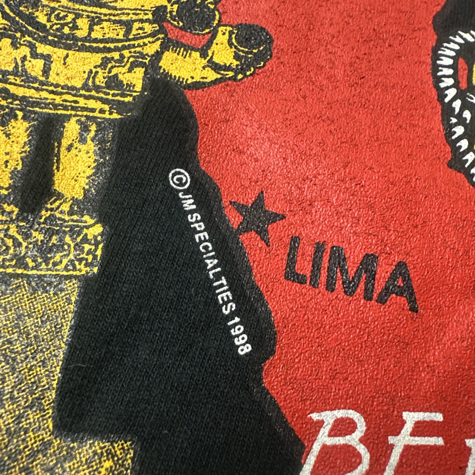 VTG 90s Lima Peru Marines T Shirt SZ XL Grunge Single Stitch Black gallery