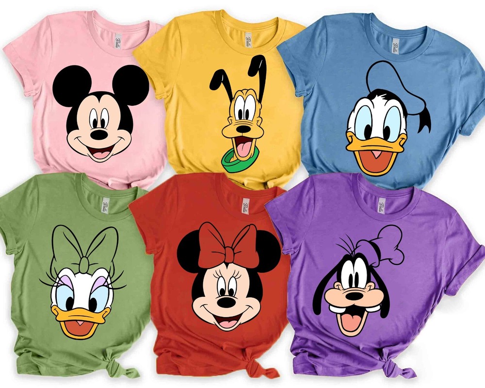 Mickey & Friends Group Big Face Costume Halloween Unisex Adult Kid Tee 210408