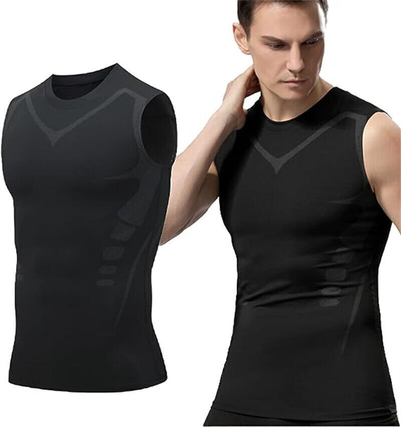 Men Classic Body Shaper Posture Corrector Vest Abdomen Compression Tops T-Shirt