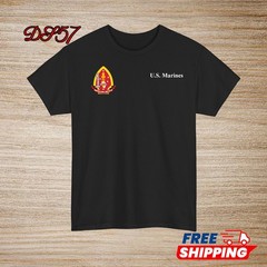 1st Battalion 2nd Marine Regiment USMC Small Logo T-Shirt S to 5XL Made In USA