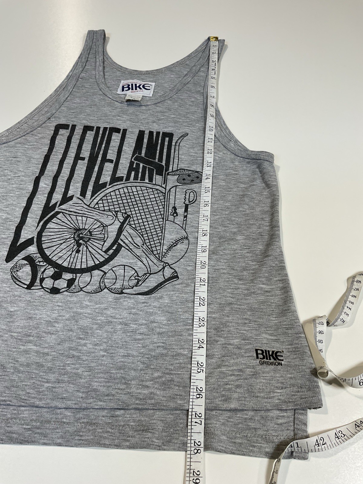 Vintage Cleveland Tank Top Sz L Sports Bike Gridiron Made In USA 90s gallery