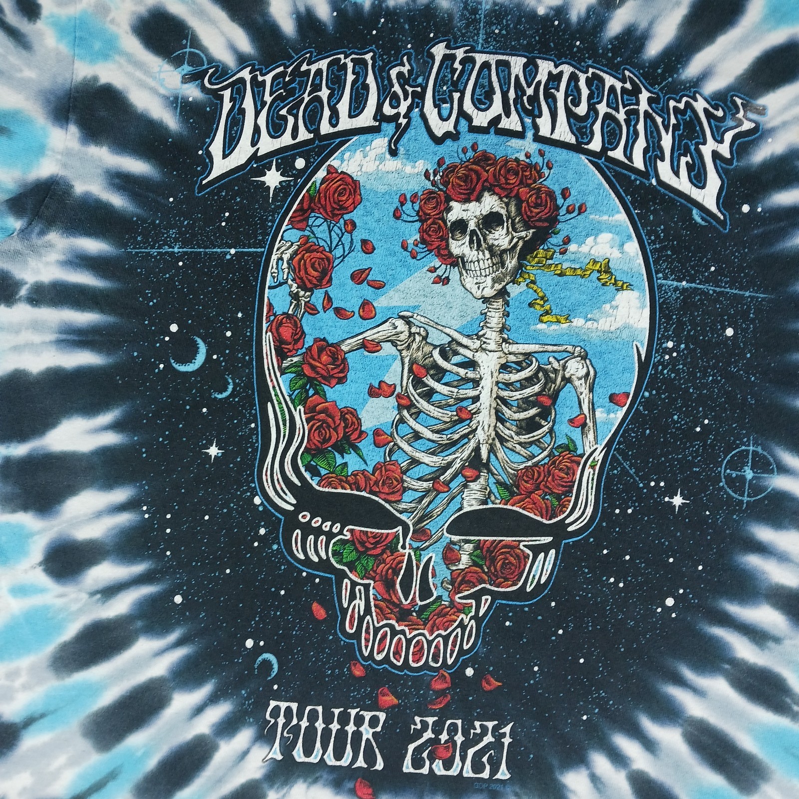 Grateful Dead & Company Liquid Blue 2021 Tour T Shirt Blue Tie Dye Size Medium gallery